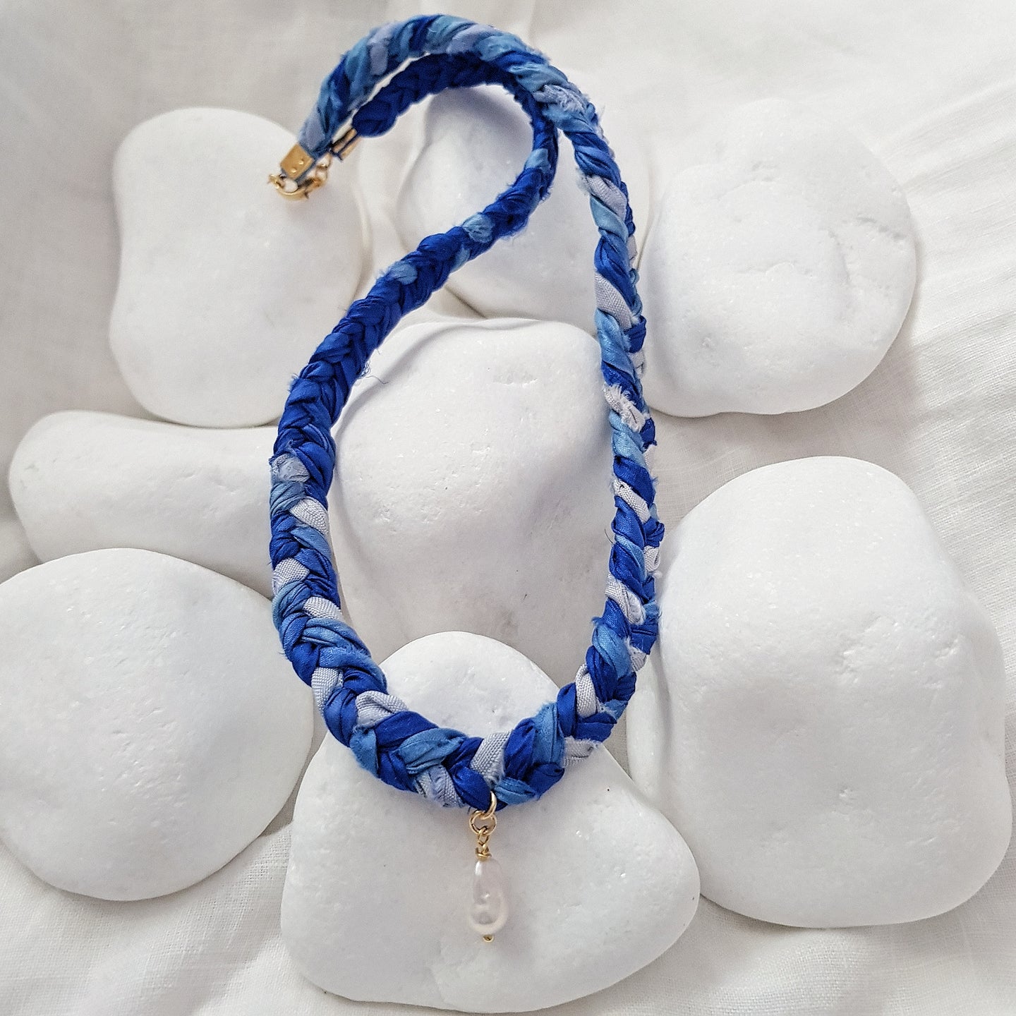 Blue Sari Necklace