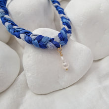 Load image into Gallery viewer, Blue Sari Necklace
