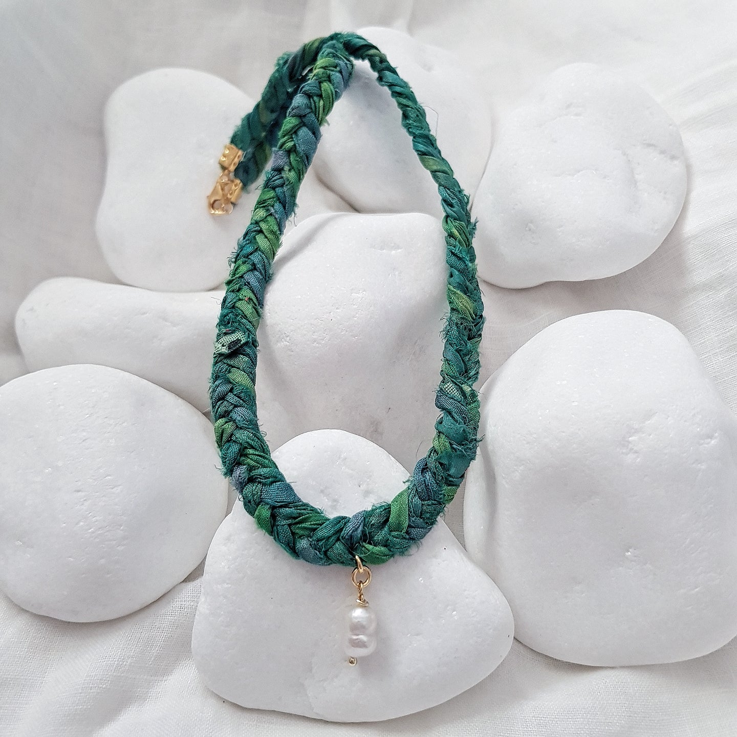 Green Sari Necklace