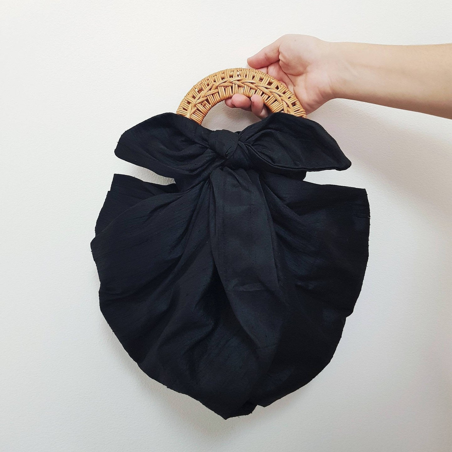 Silk Furoshiki Bag~Black